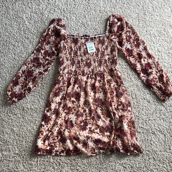 Trixxi Dresses & Skirts - Maroon floral print dress from Tj maxx